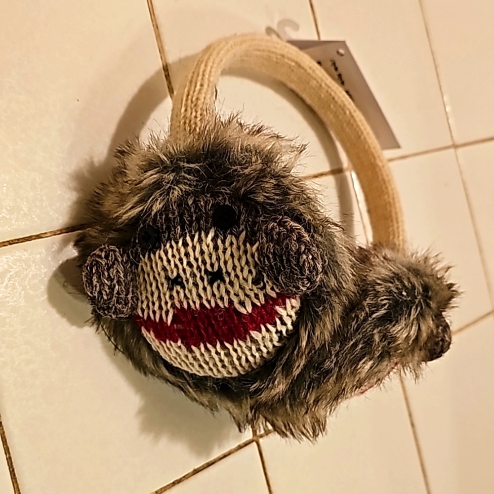 New headband earmuffs sock monkey